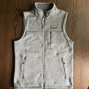 Simply Southern Men's Gray Full-Zip Vest w/ Zip Pockets Stand-Up Collar S